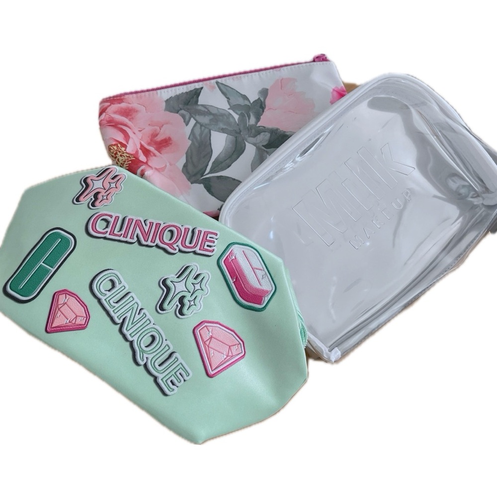 Clinique, Victoria’s Secret Floral, and Milk Makeup Sephora Cosmetic Bag Trio